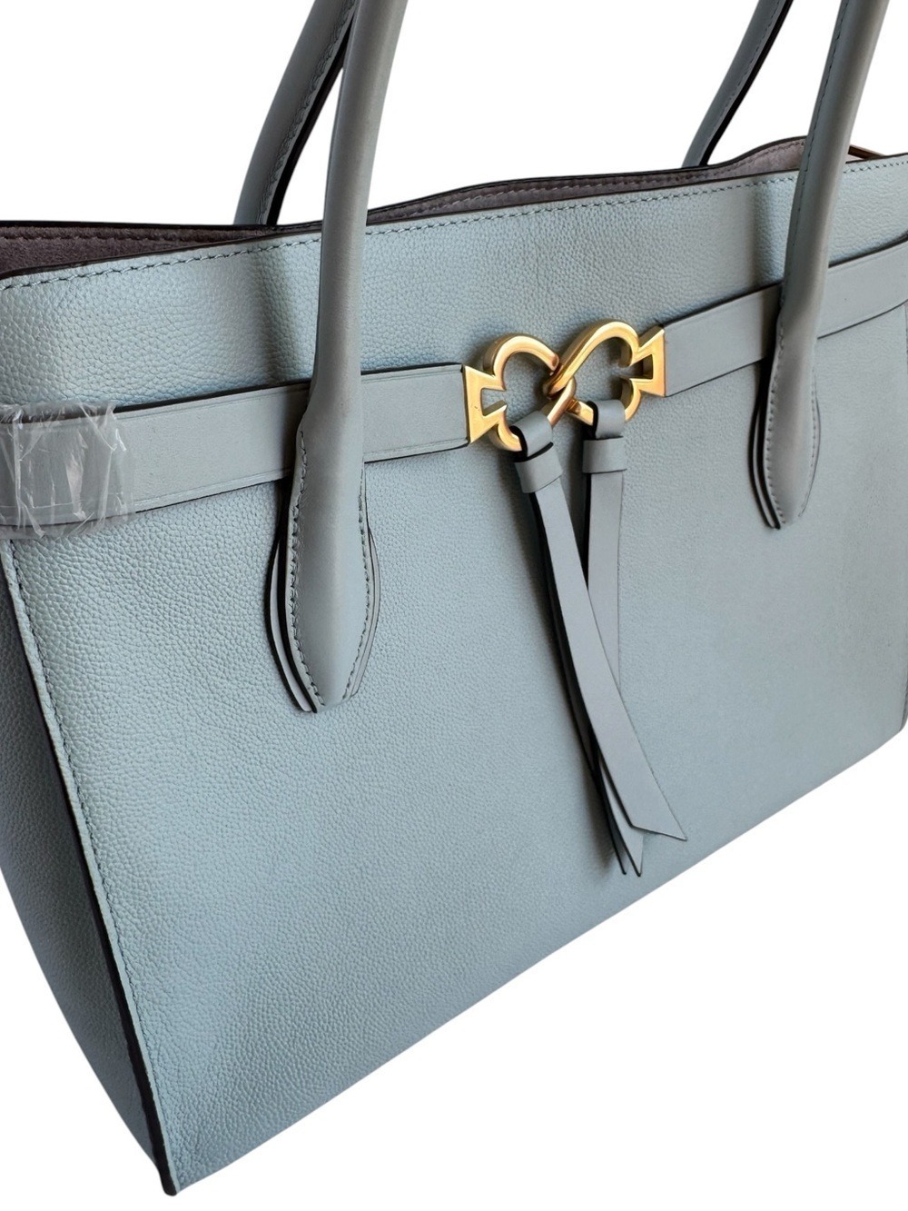 Kate Spade Toujours Large Tote Pale Blue Pebbled Leather Shoulder Bag Crossbody